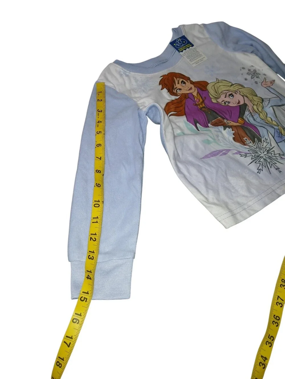 Disney Frozen Anna & Elsa Long Sleeve Sleepwear White & Light Blue